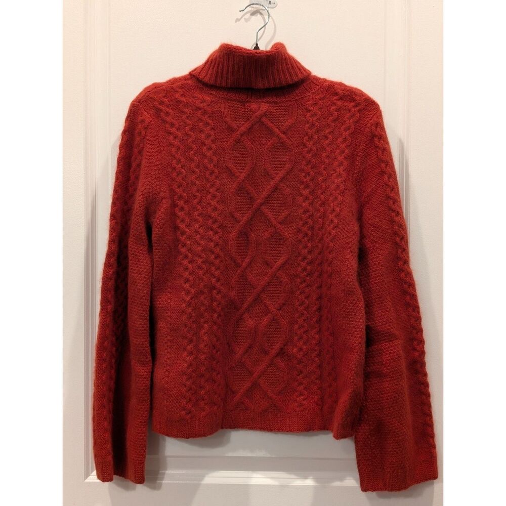 Carole Little Vintage Chunky Knit Sweater Burnt Orange Rust Med Cozycore Angora - Picture 10 of 13